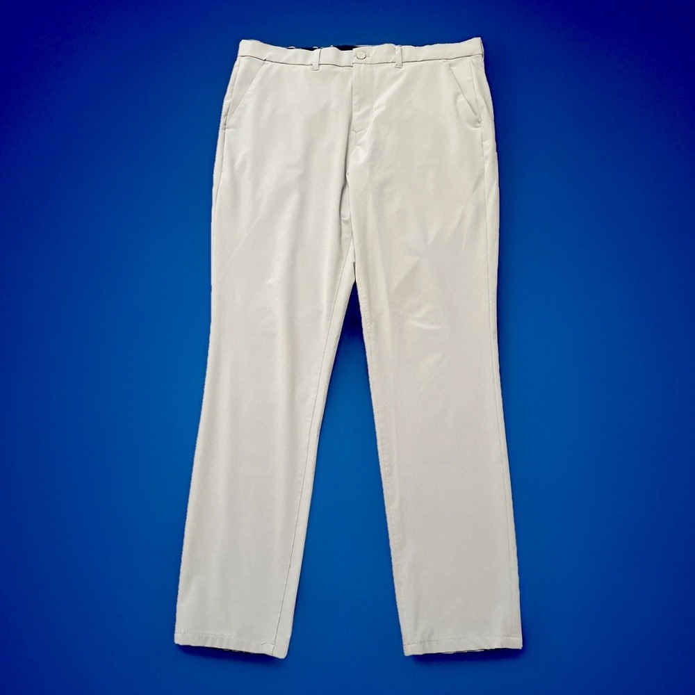 Mizzen + Main‎ Helmsman Pants 38x31 Gray Slim Lightweight Performance Golf Chino